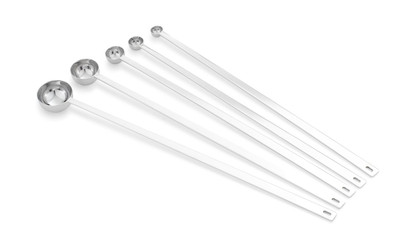 Vollrath 47031 3mm. Stainless Rings Hold 18/8 Stainless Steel One-Piece Construction 14" Long Handle Measuring Spoon Set
