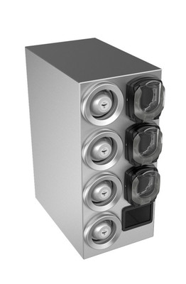 Vollrath K58843 14 1/4" W x 23 3/8" D x 31 5/8" H Countertop Stainless Steel LidSaver3 Cup &amp; Lid Dispenser Cabinet