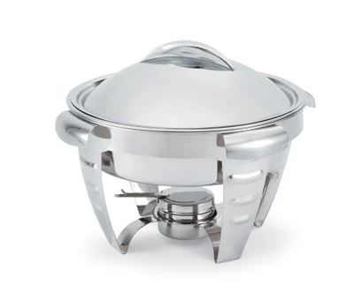 Vollrath 49522 6 Qt. Round Stainless Steel Lift-Off Canned Heat Maximillian Steel Chafer