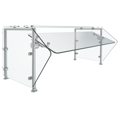 Vollrath FC-6BG-031S 47"W x 3/8" Thick Tempered Glass Panels 11 Gauge Stainless Steel Tubing Single Sided Push-Button Mechanism 6-Series Velocity Breath Guard