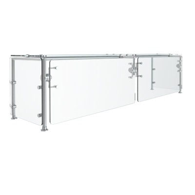 Vollrath SS-6BG-061C 87" W x .37" Thick Tempered Glass Panels Stainless Steel Frame Single Sided 6-Series Velocity Cafeteria-Style Breath Guard