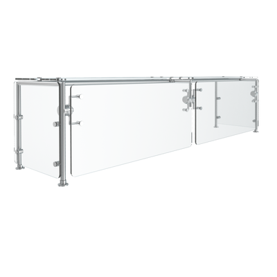 Vollrath SS-6BG-061C 87" W x .37" Thick Tempered Glass Panels Stainless Steel Frame Single Sided 6-Series Velocity Cafeteria-Style Breath Guard