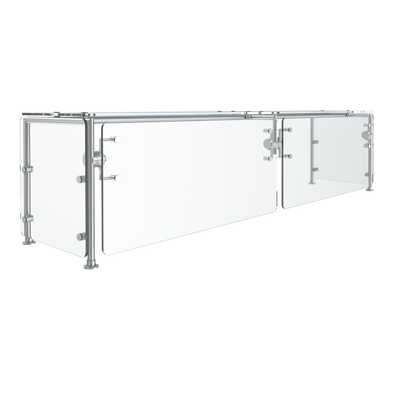 Vollrath SS-6BG-061C 87" W x .37" Thick Tempered Glass Panels Stainless Steel Frame Single Sided 6-Series Velocity Cafeteria-Style Breath Guard