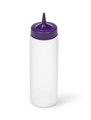 Vollrath 4924-1354 24 Oz. Clear Bottle with Purple Cap Traex Color-Mate Squeeze Bottle Dispenser