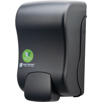 Carlisle S900REBK 900mL Black San Jamar ecoLogic Rely Manual Soap & Sanitizer Dispenser, Liquid & Lotion