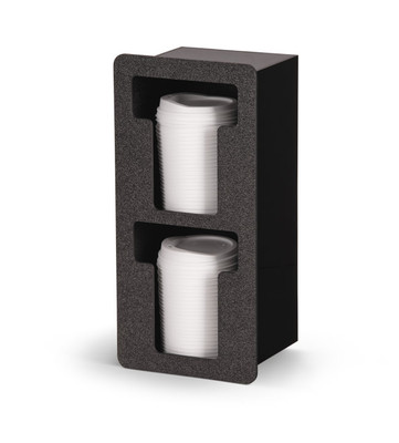 Vollrath FML-2V 6.5" W x 5.38" D x 13.44" H Black Plastic (2) Vertical Mount Flush Mount Lid Holder