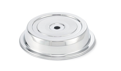 Vollrath PLC-11 11 1/16" to 12" Satin-Finished 18/8 Stainless Steel Tapered Side Walls Finger Hole Round Custom Plate Cover