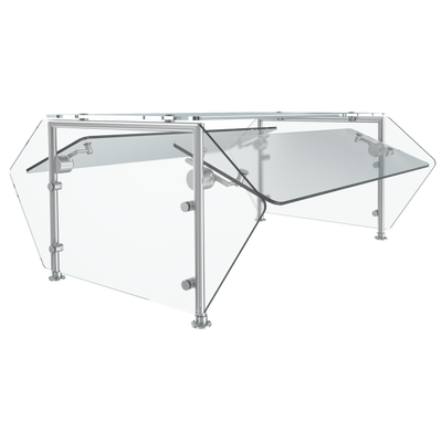 Vollrath SS-6BG-022S 31" W x .37" Thick Tempered Glass Panels Stainless Steel Frame Double Sided 6-Series Velocity Breath Guard