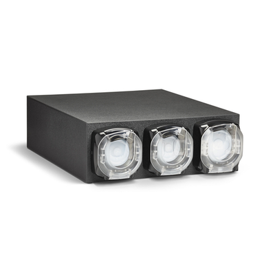 Vollrath K3H 20.25" W x 7.38" H x 25.25" D (3) Compartment Black Plastic LidSaver3 Dispenser Cabinet