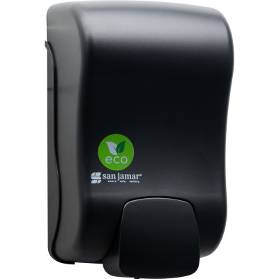 Carlisle SF900REBK 900mL Black Foam San Jamar ecoLogic Rely Manual Soap & Sanitizer Dispenser