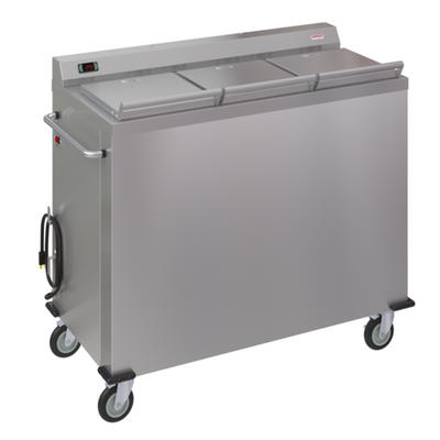 Piper Products SBH-3-P Round 3 Compartments Mobile Heated Plate Dispenser - 208 Volts 1-Ph