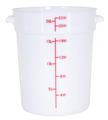 Omcan USA 80235 22 Qt. White Polypropylene Round Food Storage Container