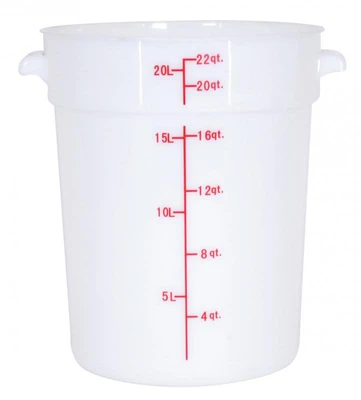 Omcan USA 80235 22 Qt. White Polypropylene Round Food Storage Container