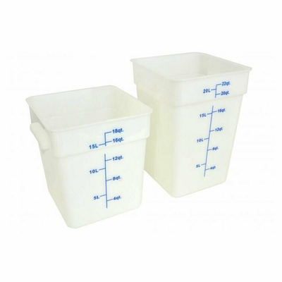 Omcan USA 80224 4 Qt. White Polypropylene Square Food Storage Container