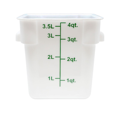 Omcan USA 80224 4 Qt. White Polypropylene Square Food Storage Container