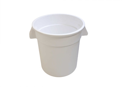 Omcan USA 80582 10 Gal. White Polyethylene Round Food Storage Container