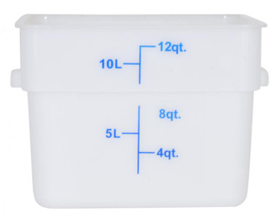 Omcan USA 80201 12 Qt. White Polypropylene Square Food Storage Container