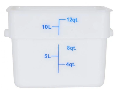 Omcan USA 80201 12 Qt. White Polypropylene Square Food Storage Container