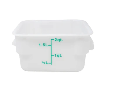 Omcan USA 80239 2 Qt. White Polypropylene Square Food Storage Container