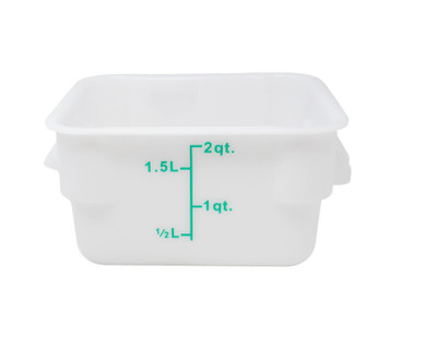 Omcan USA 80239 2 Qt. White Polypropylene Square Food Storage Container