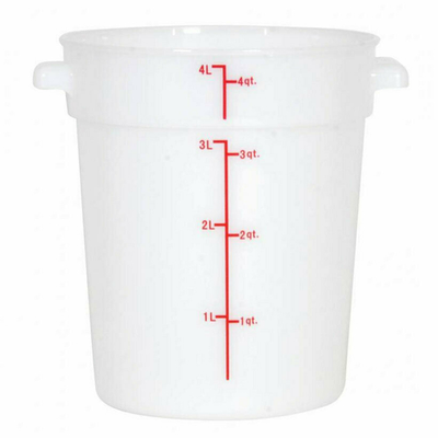 Omcan USA 80187 4 Qt. White Polypropylene Round Food Storage Container