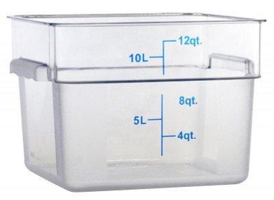Omcan USA 80167 12 Qt. Clear Polycarbonate Square Food Storage Container