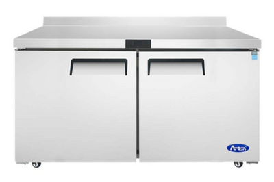 Atosa USA, Inc. MGF8414GR 17.2 Cu. Ft. Stainless Steel Two-Section Solid Doors Reach-In Freezer Counter or Work Top - 115 Volts