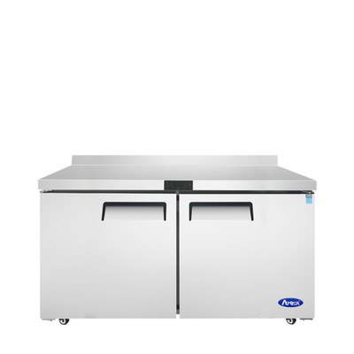 Atosa USA, Inc. MGF8414GR 17.2 Cu. Ft. Stainless Steel Two-Section Solid Doors Reach-In Freezer Counter or Work Top - 115 Volts