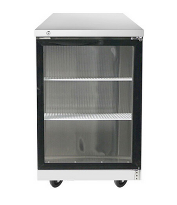 Atosa USA, Inc. MBB23GGR 23” W 8.2 Cu. Ft. Stainless Steel Two-Section Back Bar Cooler - 115 Volts
