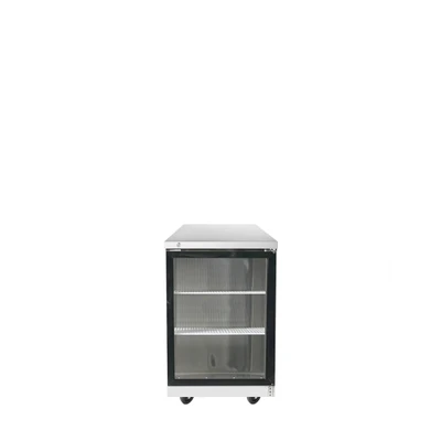 Atosa USA, Inc. MBB23GGR 23” W 8.2 Cu. Ft. Stainless Steel Two-Section Back Bar Cooler - 115 Volts