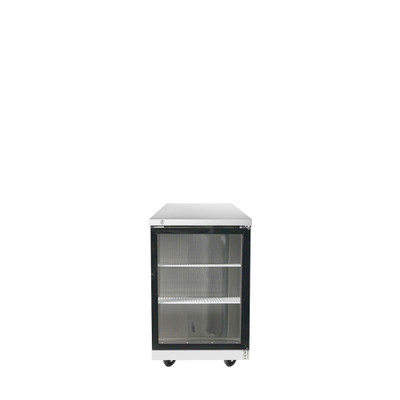 Atosa USA, Inc. MBB23GGR 23” W 8.2 Cu. Ft. Stainless Steel Two-Section Back Bar Cooler - 115 Volts