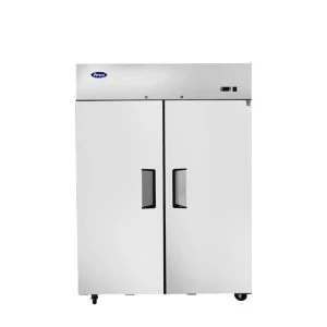 Atosa USA, Inc. MBF8129GR 21.89 Cu. Ft. Stainless Steel Two-Section Solid Doors Reach-In Refrigerator or Freezer - 115 Volts