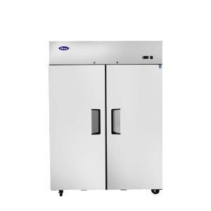 Atosa USA, Inc. MBF8129GR 21.89 Cu. Ft. Stainless Steel Two-Section Solid Doors Reach-In Refrigerator or Freezer - 115 Volts
