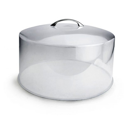 Omcan USA 80876 12" Dia. Clear Plastic with Chrome Plated Handle Cake Cover