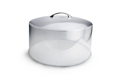 Omcan USA 80876 12" Dia. Clear Plastic with Chrome Plated Handle Cake Cover