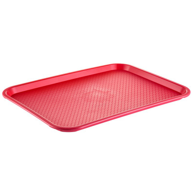 CAC China DSPT-1418R 18" W Red Polypropylene Fast Food or Cafeteria Tray