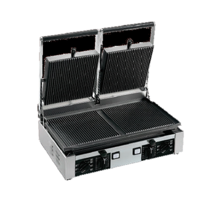 Univex PPRESS2R 19.6" x 10" Cooking Surface With Manual Controls Electric Double Countertop Panini Press - 220V