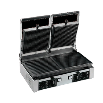 Univex PPRESS2R 19.6" x 10" Cooking Surface With Manual Controls Electric Double Countertop Panini Press - 220V
