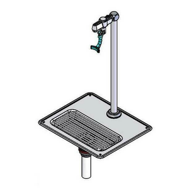 T&amp;S Brass 5GF-16P-WS Stainless Steel Deck Mount Push Back Design Water Station with Equip Glass Filler