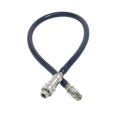 T&amp;S Brass HW-6D-72 72" Long Stainless Steel Braided Hose with Extruded Blue Coating Safe-T-Link Water Connector Hose