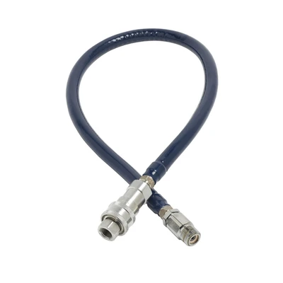 T&amp;S Brass HW-6D-72 72" Long Stainless Steel Braided Hose with Extruded Blue Coating Safe-T-Link Water Connector Hose
