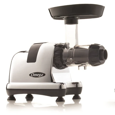 Omega J8006HDC 6.5" W Stainless Steel and Plastic Manual Feed Omega Masticating Juicer - 150 Watts
