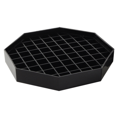 Thunder Group ALDT060 5.03" x 5.03" x 0.75" H Black Octagon Plastic Drip Tray