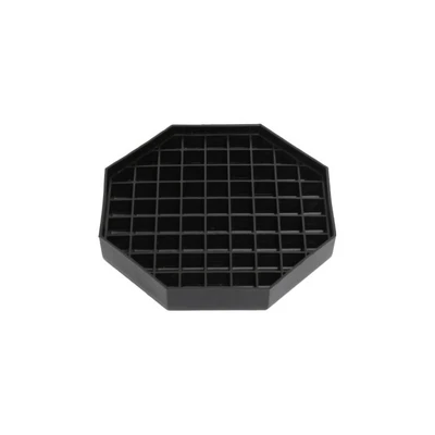 Thunder Group ALDT060 5.03" x 5.03" x 0.75" H Black Octagon Plastic Drip Tray