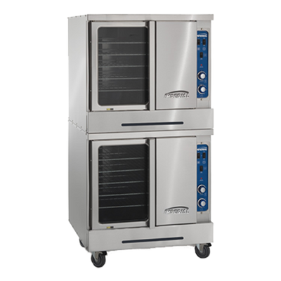 Imperial PCVDG-2 38" W Stainless Steel 2 Decks Natural Gas Convection Oven - 160,000 BTU