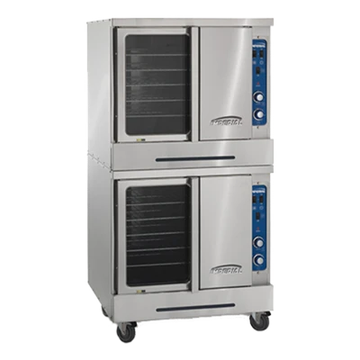 Imperial PCVDG-2 38" W Stainless Steel 2 Decks Natural Gas Convection Oven - 160,000 BTU