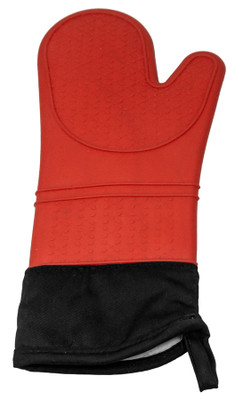 Omcan USA 81045 15" Red Silicone Textured Grip Oven Mitt
