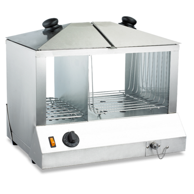 Omcan USA 43216 100 Hot Dogs and 48 Buns Stainless Steel Countertop Hot Dog Steamer - 120 Volts 1-Ph