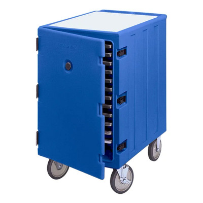 Cambro 1826LTC186 32" L x 21.5" D x 37.5" H for Trays and Sheet Pans with Removable Cutting Board on Top Holds up to (13) 18" x 26" Trays or Sheet/Bun Pans (13) Tray Supports with 1.75" Centers Navy Blue Camcart