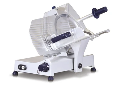 Skyfood AF300 25.5" W Anodized Cast Aluminum Alloy Built-In Sharpner Fixed Ring Guard Manual Slicer - 110 Volts